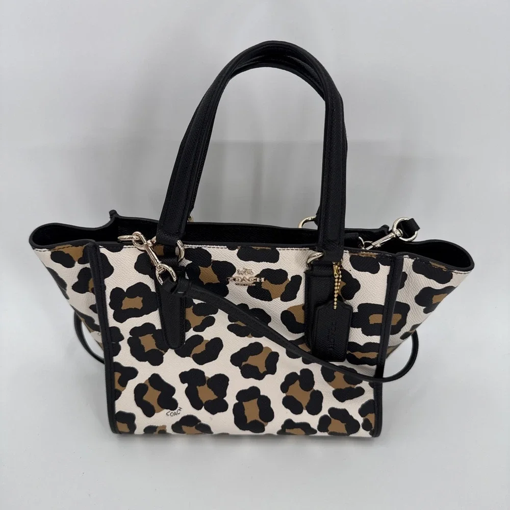 Coach Womens Ocelot Mini Crosby Satchel Crossbody Handbag Sophisticated NWT